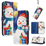 Christmas Series Buckle Leather Phone Case with Hand Strap, For iPhone 14 Pro Max, For iPhone SE 2022 / SE 2020 / 8 / 7, For iPhone 13 Pro Max, For iPhone 13 Pro, For iPhone 13 mini, For iPhone 12 Pro / 12, For iPhone 12 Pro Max, For iPhone 12 mini