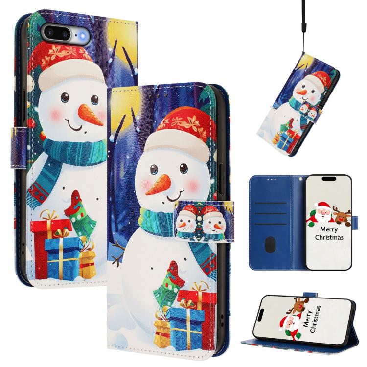 Christmas Series Buckle Leather Phone Case with Hand Strap, For iPhone 11 Pro Max, For iPhone 11, For iPhone 11 Pro, For iPhone XS / X, For iPhone XR, For iPhone XS Max, For iPhone 8 Plus / 7 Plus