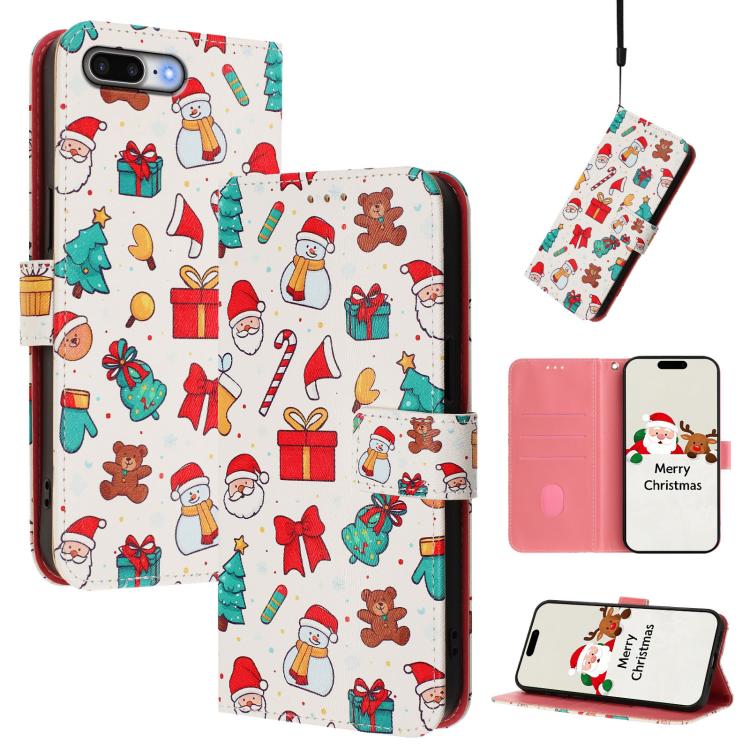 Christmas Series Buckle Leather Phone Case with Hand Strap, For iPhone 11 Pro Max, For iPhone 11, For iPhone 11 Pro, For iPhone XS / X, For iPhone XR, For iPhone XS Max, For iPhone 8 Plus / 7 Plus