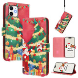 Christmas Series Buckle Leather Phone Case with Hand Strap, For iPhone 11 Pro Max, For iPhone 11, For iPhone 11 Pro, For iPhone XS / X, For iPhone XR, For iPhone XS Max, For iPhone 8 Plus / 7 Plus