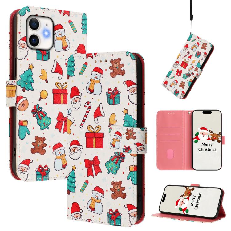 Christmas Series Buckle Leather Phone Case with Hand Strap, For iPhone 11 Pro Max, For iPhone 11, For iPhone 11 Pro, For iPhone XS / X, For iPhone XR, For iPhone XS Max, For iPhone 8 Plus / 7 Plus