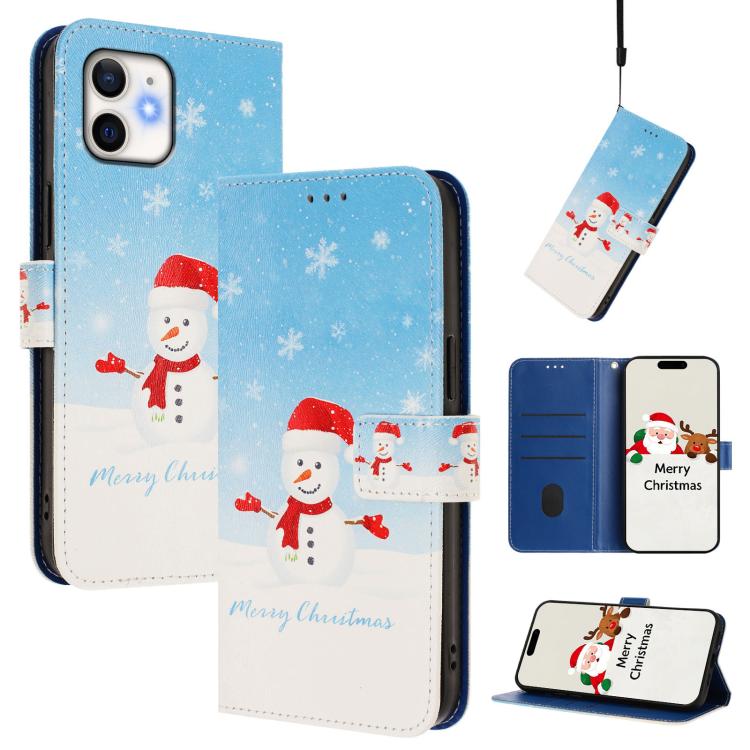 Christmas Series Buckle Leather Phone Case with Hand Strap, For iPhone 11 Pro Max, For iPhone 11, For iPhone 11 Pro, For iPhone XS / X, For iPhone XR, For iPhone XS Max, For iPhone 8 Plus / 7 Plus