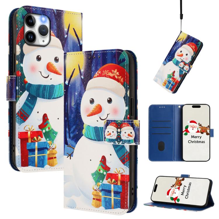 Christmas Series Buckle Leather Phone Case with Hand Strap, For iPhone 11 Pro Max, For iPhone 11, For iPhone 11 Pro, For iPhone XS / X, For iPhone XR, For iPhone XS Max, For iPhone 8 Plus / 7 Plus