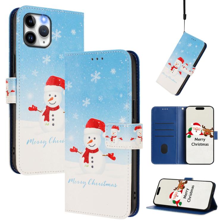 Christmas Series Buckle Leather Phone Case with Hand Strap, For iPhone 11 Pro Max, For iPhone 11, For iPhone 11 Pro, For iPhone XS / X, For iPhone XR, For iPhone XS Max, For iPhone 8 Plus / 7 Plus