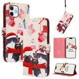 Christmas Series Buckle Leather Phone Case with Hand Strap, For iPhone 14 Pro Max, For iPhone SE 2022 / SE 2020 / 8 / 7, For iPhone 13 Pro Max, For iPhone 13 Pro, For iPhone 13 mini, For iPhone 12 Pro / 12, For iPhone 12 Pro Max, For iPhone 12 mini