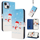Christmas Series Buckle Leather Phone Case with Hand Strap, For iPhone 16, For iPhone 15 Pro Max, For iPhone 15 Pro, For iPhone 15 Plus, For iPhone 15, For iPhone 14 Plus, For iPhone 14 / 13, For iPhone 14 Pro
