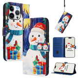 Christmas Series Buckle Leather Phone Case with Hand Strap, For iPhone 14 Pro Max, For iPhone SE 2022 / SE 2020 / 8 / 7, For iPhone 13 Pro Max, For iPhone 13 Pro, For iPhone 13 mini, For iPhone 12 Pro / 12, For iPhone 12 Pro Max, For iPhone 12 mini