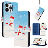 Christmas Series Buckle Leather Phone Case with Hand Strap, For iPhone 16, For iPhone 15 Pro Max, For iPhone 15 Pro, For iPhone 15 Plus, For iPhone 15, For iPhone 14 Plus, For iPhone 14 / 13, For iPhone 14 Pro