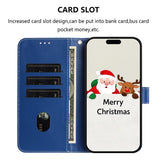 Christmas Series Buckle Leather Phone Case with Hand Strap, For iPhone 16, For iPhone 15 Pro Max, For iPhone 15 Pro, For iPhone 15 Plus, For iPhone 15, For iPhone 14 Plus, For iPhone 14 / 13, For iPhone 14 Pro