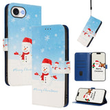 Christmas Series Buckle Leather Phone Case with Hand Strap, For iPhone 17e / 16e, For iPhone 17 Pro Max, For iPhone 17 Pro, For iPhone 17, For iPhone Air, For iPhone 16 Pro Max, For iPhone 16 Pro, For iPhone 16 Plus