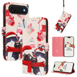 Christmas Series Buckle Leather Phone Case with Hand Strap, For iPhone 17e / 16e, For iPhone 17 Pro Max, For iPhone 17 Pro, For iPhone 17, For iPhone Air, For iPhone 16 Pro Max, For iPhone 16 Pro, For iPhone 16 Plus