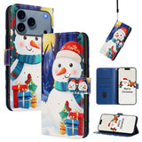 Christmas Series Buckle Leather Phone Case with Hand Strap, For iPhone 17e / 16e, For iPhone 17 Pro Max, For iPhone 17 Pro, For iPhone 17, For iPhone Air, For iPhone 16 Pro Max, For iPhone 16 Pro, For iPhone 16 Plus