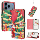 Christmas Series Buckle Leather Phone Case with Hand Strap, For iPhone 17e / 16e, For iPhone 17 Pro Max, For iPhone 17 Pro, For iPhone 17, For iPhone Air, For iPhone 16 Pro Max, For iPhone 16 Pro, For iPhone 16 Plus