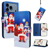 Christmas Series Buckle Leather Phone Case with Hand Strap, For iPhone 17e / 16e, For iPhone 17 Pro Max, For iPhone 17 Pro, For iPhone 17, For iPhone Air, For iPhone 16 Pro Max, For iPhone 16 Pro, For iPhone 16 Plus