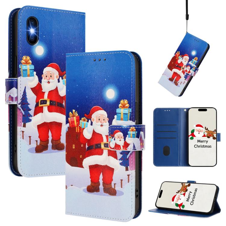 Christmas Series Buckle Leather Phone Case with Hand Strap, For iPhone 11 Pro Max, For iPhone 11, For iPhone 11 Pro, For iPhone XS / X, For iPhone XR, For iPhone XS Max, For iPhone 8 Plus / 7 Plus