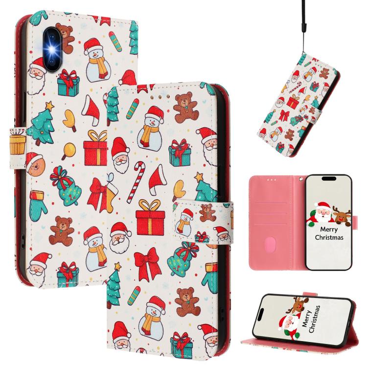 Christmas Series Buckle Leather Phone Case with Hand Strap, For iPhone 11 Pro Max, For iPhone 11, For iPhone 11 Pro, For iPhone XS / X, For iPhone XR, For iPhone XS Max, For iPhone 8 Plus / 7 Plus