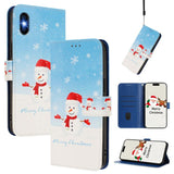 Christmas Series Buckle Leather Phone Case with Hand Strap, For iPhone 11 Pro Max, For iPhone 11, For iPhone 11 Pro, For iPhone XS / X, For iPhone XR, For iPhone XS Max, For iPhone 8 Plus / 7 Plus