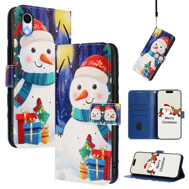 Christmas Series Buckle Leather Phone Case with Hand Strap, For iPhone 11 Pro Max, For iPhone 11, For iPhone 11 Pro, For iPhone XS / X, For iPhone XR, For iPhone XS Max, For iPhone 8 Plus / 7 Plus