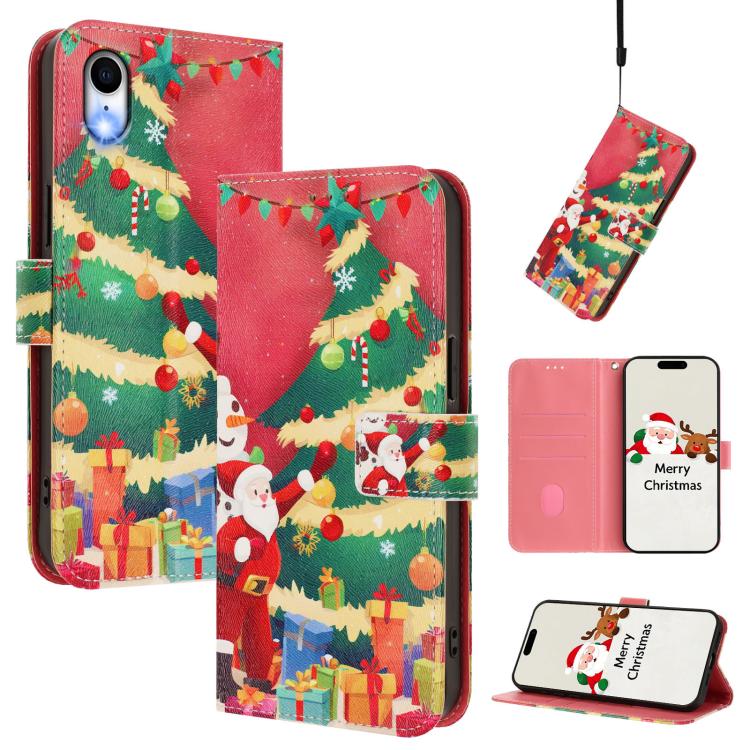 Christmas Series Buckle Leather Phone Case with Hand Strap, For iPhone 11 Pro Max, For iPhone 11, For iPhone 11 Pro, For iPhone XS / X, For iPhone XR, For iPhone XS Max, For iPhone 8 Plus / 7 Plus