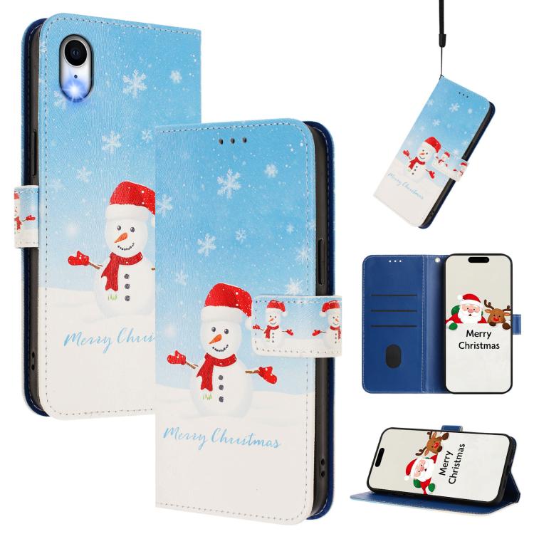 Christmas Series Buckle Leather Phone Case with Hand Strap, For iPhone 11 Pro Max, For iPhone 11, For iPhone 11 Pro, For iPhone XS / X, For iPhone XR, For iPhone XS Max, For iPhone 8 Plus / 7 Plus