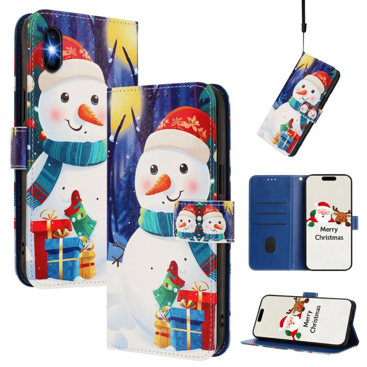Christmas Series Buckle Leather Phone Case with Hand Strap, For iPhone 11 Pro Max, For iPhone 11, For iPhone 11 Pro, For iPhone XS / X, For iPhone XR, For iPhone XS Max, For iPhone 8 Plus / 7 Plus