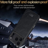 SULADA Shockproof TPU Hybrid Handmade Leather Phone Case, For iPhone 17 Pro Max, For iPhone 17 Pro, For iPhone 17, For iPhone Air
