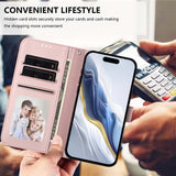 Embossed Heart Cat Leather Phone Case with Hand Strap, For iPhone Air, For iPhone 16 Pro Max, For iPhone 16 Pro, For iPhone 16 Plus