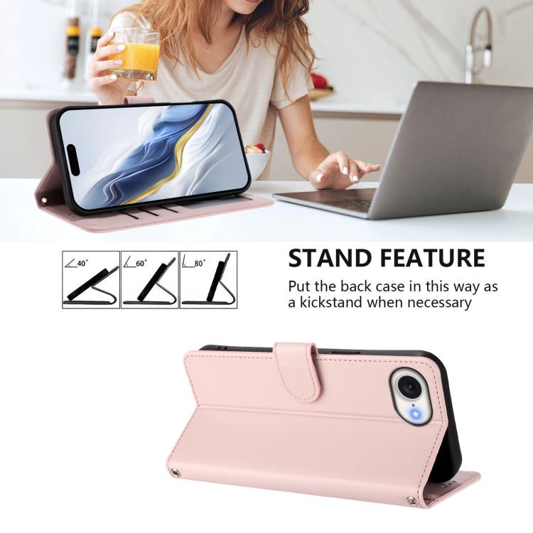 Embossed Heart Cat Leather Phone Case with Hand Strap, For iPhone 17e / 16e, For iPhone 17 Pro Max, For iPhone 17 Pro, For iPhone 17