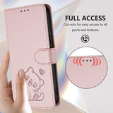 Embossed Heart Cat Leather Phone Case with Hand Strap, For iPhone 16, For iPhone 15 Pro Max, For iPhone 15 Pro, For iPhone 15 Plus