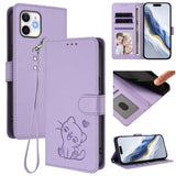 Embossed Heart Cat Leather Phone Case with Hand Strap, For iPhone 11 Pro Max, For iPhone 11, For iPhone 11 Pro, For iPhone X / XS