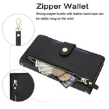 Seven Card Slots Zipper Wallet Leather Phone Case with Lanyard, For iPhone 17 Pro Max, For iPhone 17 Pro, For iPhone 17, For iPhone Air, For iPhone 16 Pro Max, For iPhone 16 Pro