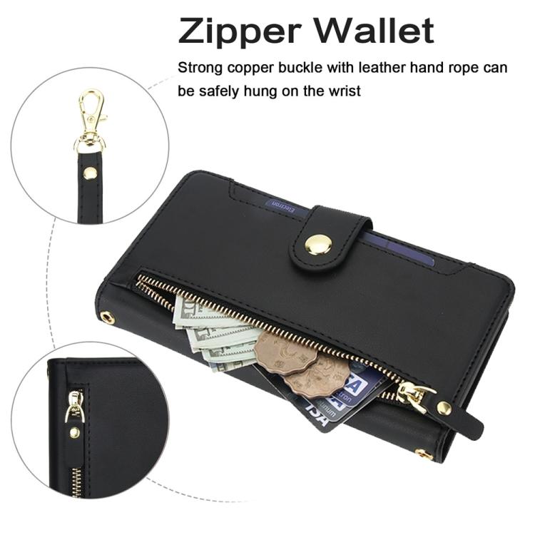 Seven Card Slots Zipper Wallet Leather Phone Case with Lanyard, For iPhone 17 Pro Max, For iPhone 17 Pro, For iPhone 17, For iPhone Air, For iPhone 16 Pro Max, For iPhone 16 Pro