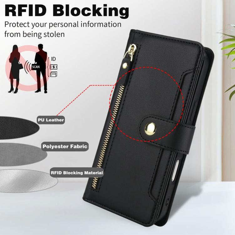 Seven Card Slots Zipper Wallet Leather Phone Case with Lanyard, For iPhone 17 Pro Max, For iPhone 17 Pro, For iPhone 17, For iPhone Air, For iPhone 16 Pro Max, For iPhone 16 Pro