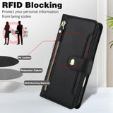 Seven Card Slots Zipper Wallet Leather Phone Case with Lanyard, For iPhone 17 Pro Max, For iPhone 17 Pro, For iPhone 17, For iPhone Air, For iPhone 16 Pro Max, For iPhone 16 Pro
