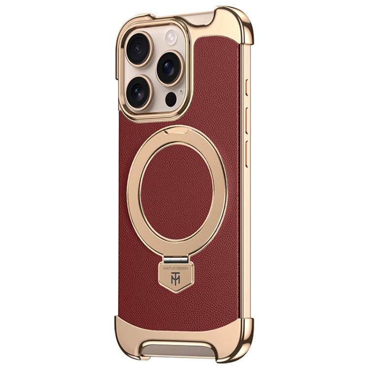 Borderless MagSafe Ring Holder Plain Leather Phone Case, For iPhone 14 Pro Max, For iPhone 13 Pro Max, For iPhone 13 Pro, For iPhone 13