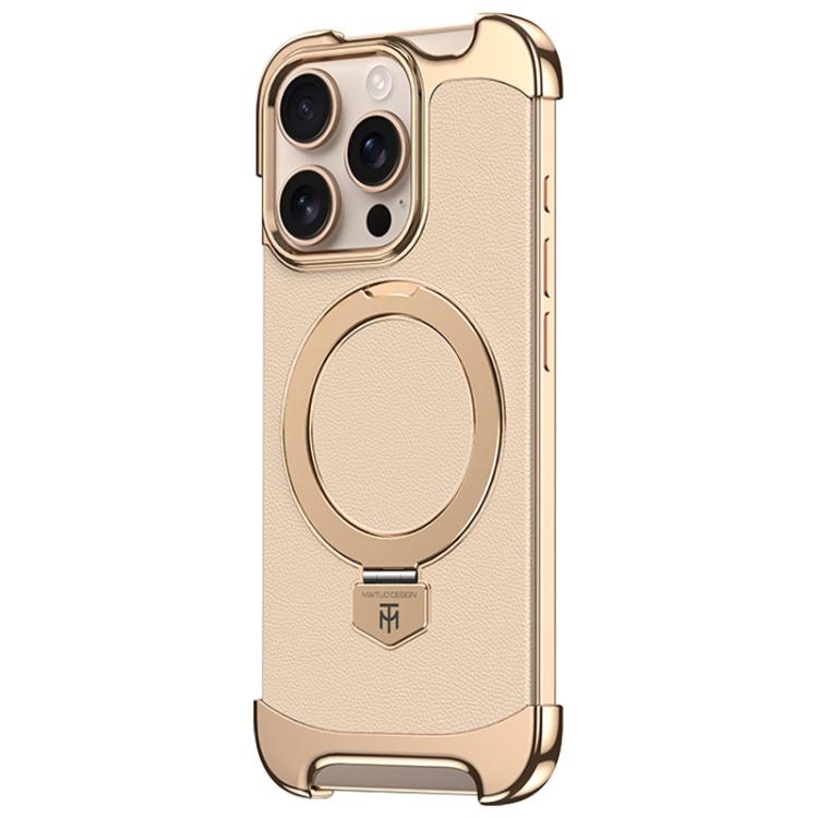 Borderless MagSafe Ring Holder Plain Leather Phone Case, For iPhone 14 Pro Max, For iPhone 13 Pro Max, For iPhone 13 Pro, For iPhone 13