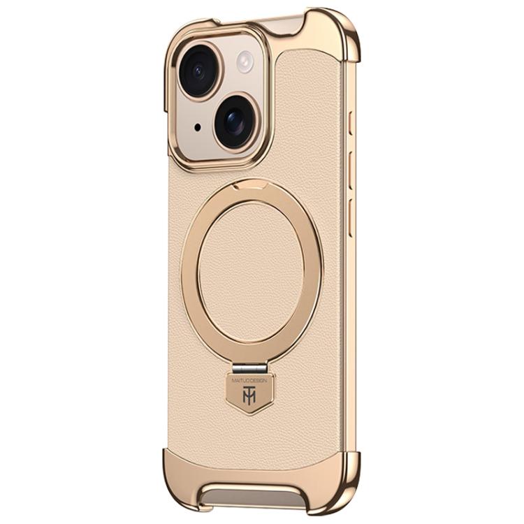 Borderless MagSafe Ring Holder Plain Leather Phone Case, For iPhone 14 Pro Max, For iPhone 13 Pro Max, For iPhone 13 Pro, For iPhone 13