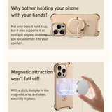 Borderless MagSafe Ring Holder Plain Leather Phone Case, For iPhone 14 Pro Max, For iPhone 13 Pro Max, For iPhone 13 Pro, For iPhone 13