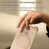 Borderless MagSafe Ring Holder Plain Leather Phone Case, For iPhone 14 Pro Max, For iPhone 13 Pro Max, For iPhone 13 Pro, For iPhone 13