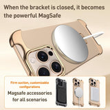 Borderless MagSafe Ring Holder Plain Leather Phone Case, For iPhone 14 Pro Max, For iPhone 13 Pro Max, For iPhone 13 Pro, For iPhone 13