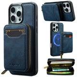 LC.IMEEKE L6 Series Zipper Card Bag MagSafe Magnetic Phone Case, For iPhone 17e / 16e, For iPhone 17 Pro Max, For iPhone 17 Pro, For iPhone 17, For iPhone Air, For iPhone 16 Pro Max, For iPhone 15 Pro Max, For iPhone 15 Plus