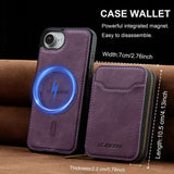 LC.IMEEKE L6 Series Zipper Card Bag MagSafe Magnetic Phone Case, For iPhone 17e / 16e, For iPhone 17 Pro Max, For iPhone 17 Pro, For iPhone 17, For iPhone Air, For iPhone 16 Pro Max, For iPhone 15 Pro Max, For iPhone 15 Plus