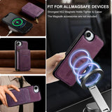 LC.IMEEKE L6 Series Zipper Card Bag MagSafe Magnetic Phone Case, For iPhone 17e / 16e, For iPhone 17 Pro Max, For iPhone 17 Pro, For iPhone 17, For iPhone Air, For iPhone 16 Pro Max, For iPhone 15 Pro Max, For iPhone 15 Plus
