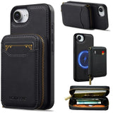 LC.IMEEKE L6 Series Zipper Card Bag MagSafe Magnetic Phone Case, For iPhone 17e / 16e, For iPhone 17 Pro Max, For iPhone 17 Pro, For iPhone 17, For iPhone Air, For iPhone 16 Pro Max, For iPhone 15 Pro Max, For iPhone 15 Plus