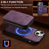 LC.IMEEKE L6 Series Zipper Card Bag MagSafe Magnetic Phone Case, For iPhone 15, For iPhone 14 Plus, For iPhone 14, For iPhone 13, For iPhone 13 mini, For iPhone 12 / 12 Pro, For iPhone 12 mini, For iPhone 11