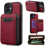 LC.IMEEKE L6 Series Zipper Card Bag MagSafe Magnetic Phone Case, For iPhone 15, For iPhone 14 Plus, For iPhone 14, For iPhone 13, For iPhone 13 mini, For iPhone 12 / 12 Pro, For iPhone 12 mini, For iPhone 11