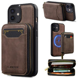 LC.IMEEKE L6 Series Zipper Card Bag MagSafe Magnetic Phone Case, For iPhone 15, For iPhone 14 Plus, For iPhone 14, For iPhone 13, For iPhone 13 mini, For iPhone 12 / 12 Pro, For iPhone 12 mini, For iPhone 11