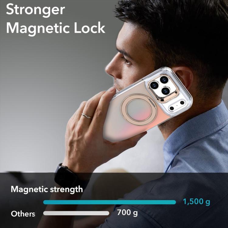 Gradient Discolor Rotating Holder Lens Kickstand Magsafe Phone Case, For iPhone 17 Pro Max, For iPhone 17 Pro, For iPhone Air