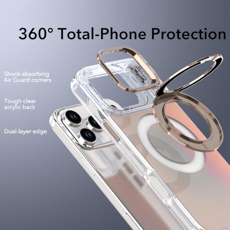 Gradient Discolor Rotating Holder Lens Kickstand Magsafe Phone Case, For iPhone 17 Pro Max, For iPhone 17 Pro, For iPhone Air