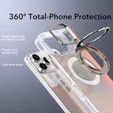 Gradient Discolor Rotating Holder Lens Kickstand Magsafe Phone Case, For iPhone 17 Pro Max, For iPhone 17 Pro, For iPhone Air